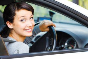 Smiling female driver